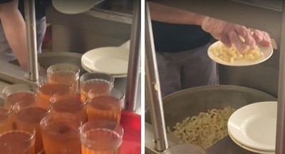 Повар школьной столовой в Дзержинске руками накладывал еду детям